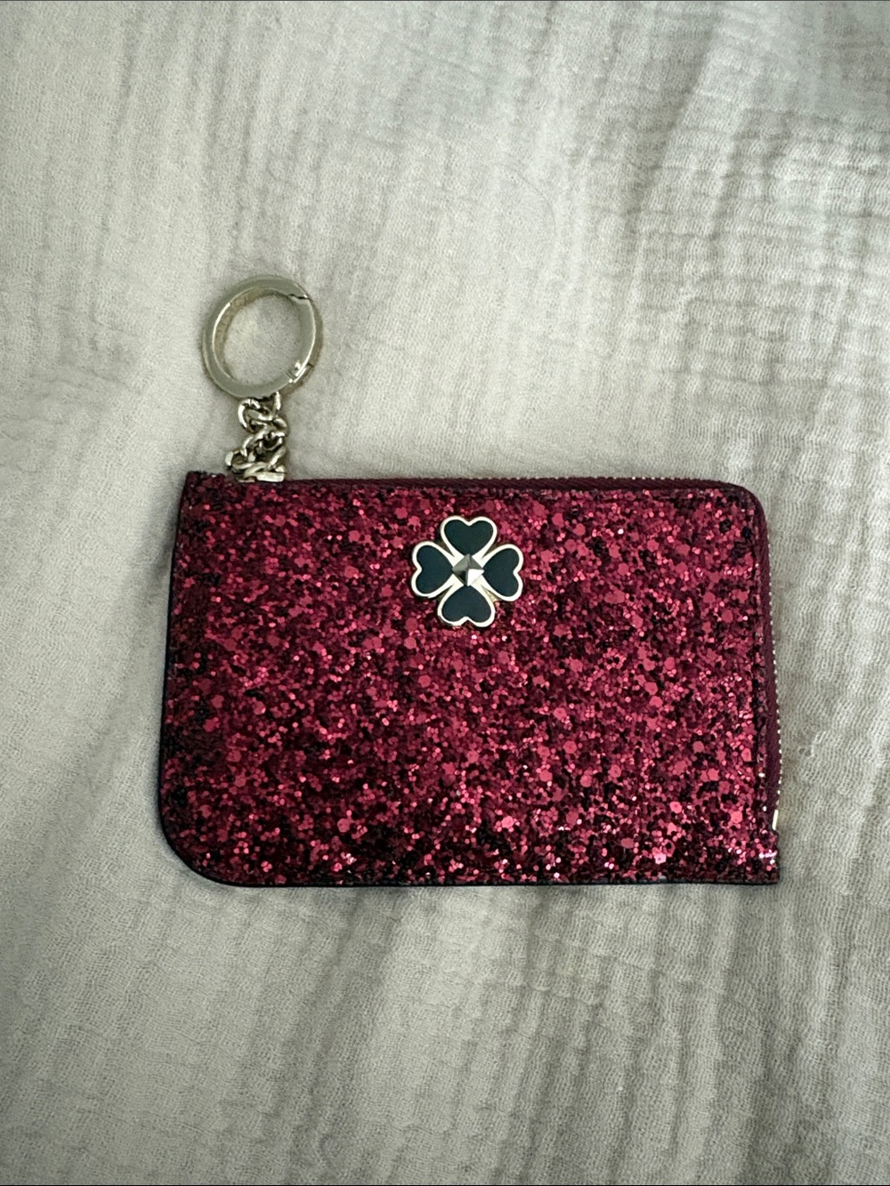 Glitter Card Holder Keychain - Pink